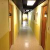Energy efficient motion sensor lighting in hallways.
